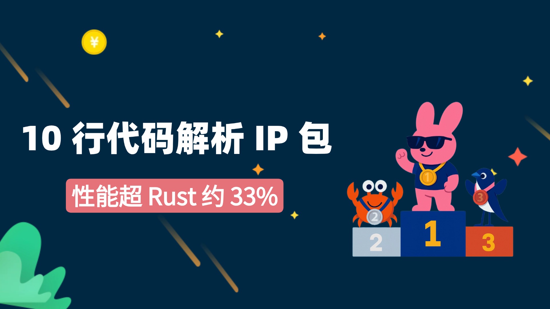 性能超 Rust 约 33%，10 行代码解析 IP 包